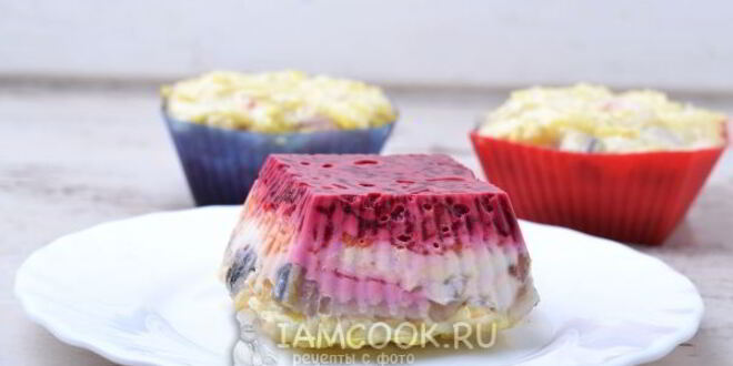 Рецепт селедки под шубой в желе