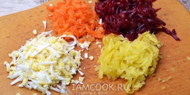 Рецепт селедки под шубой в желе