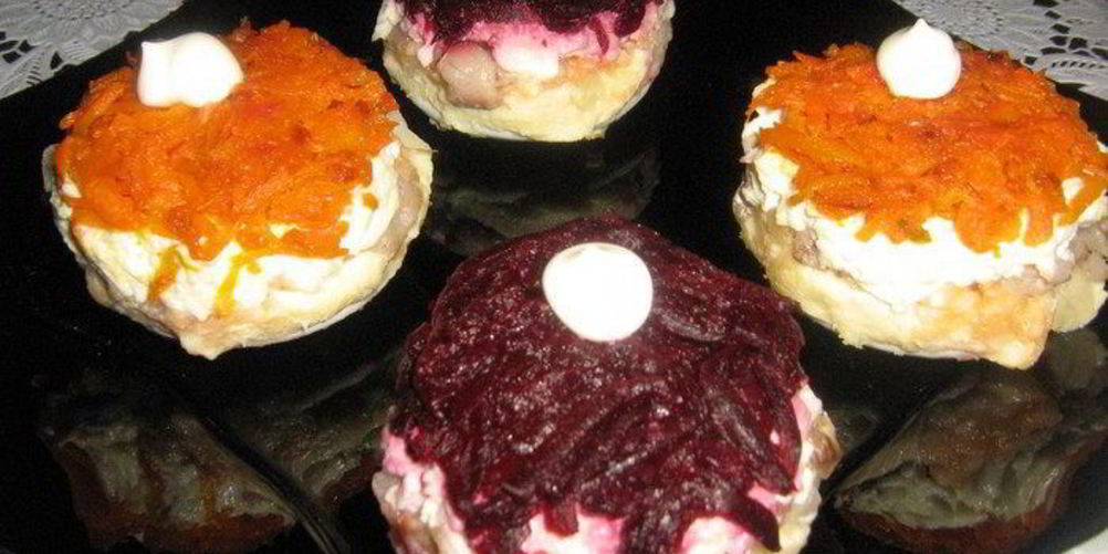 Как приготовить закусочные пирожные селедка под шубой