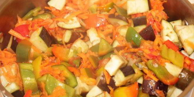 Рецепт салата с баклажанами и фасолью