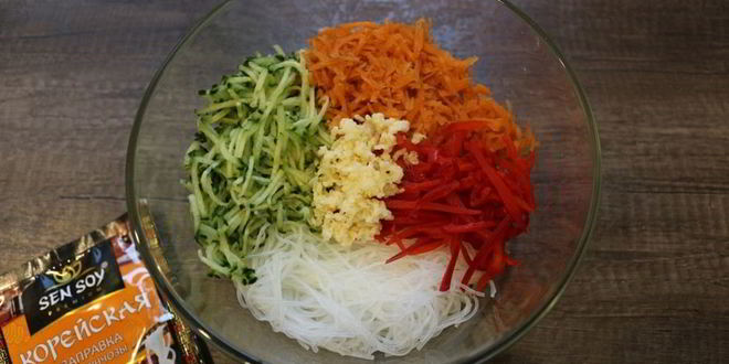 Рецепт салата с фунчозой по-корейски