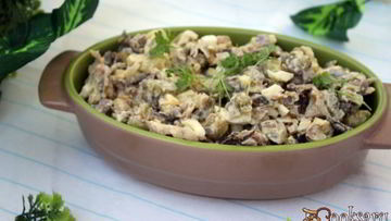 Рецепт Салата с говядиной и жареными вешенками