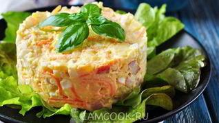 Рецепт Салата с корейской морковью и ветчиной