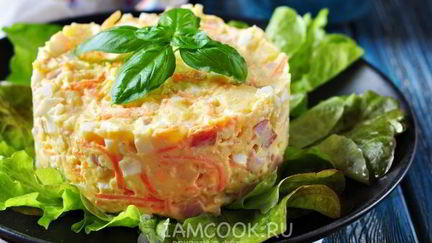 Рецепт Салата с корейской морковью и ветчиной