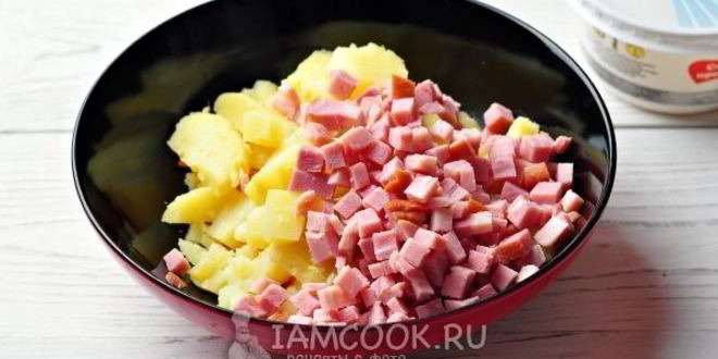 Рецепт салата с корейской морковью и ветчиной