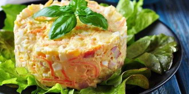 Рецепт салата с корейской морковью и ветчиной