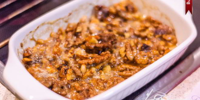 Рецепт салата с курицей и глазированными грецкими орехами