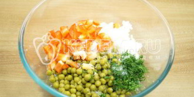 Рецепт салата с рисом лука