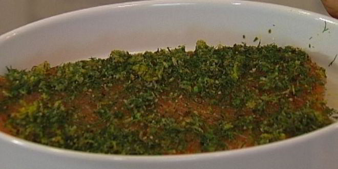 Рецепт салата с семгой в сухом маринаде из цедры и укропа