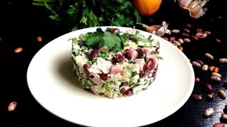 Рецепт Салата сырно-фасолевый