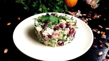 Рецепт Салата сырно-фасолевый