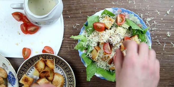 Рецепт салата цезарь классический с курицей