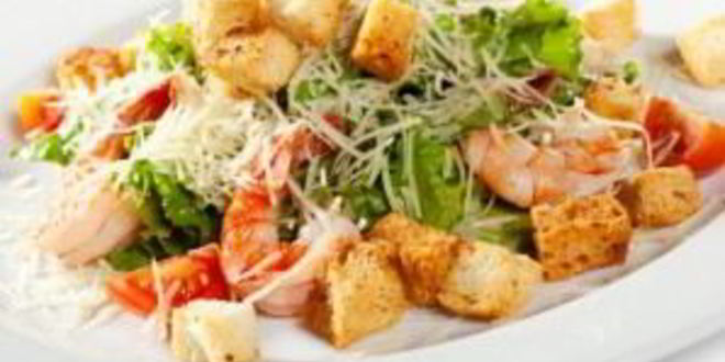 Рецепт салата цезарь с морепродуктами