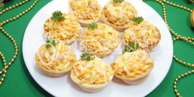 Рецепт салата в тарталетках новогодний сувенир