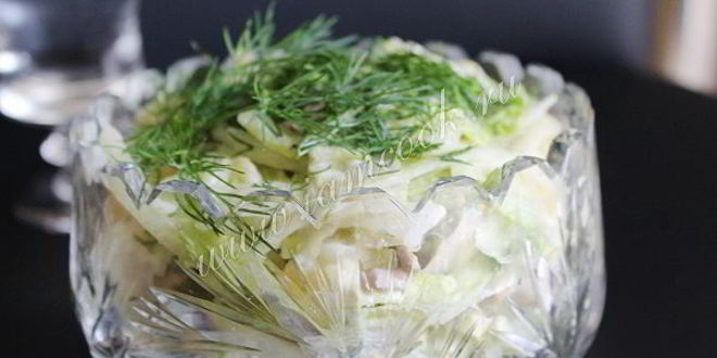 Рецепт селедочного салата под водочку