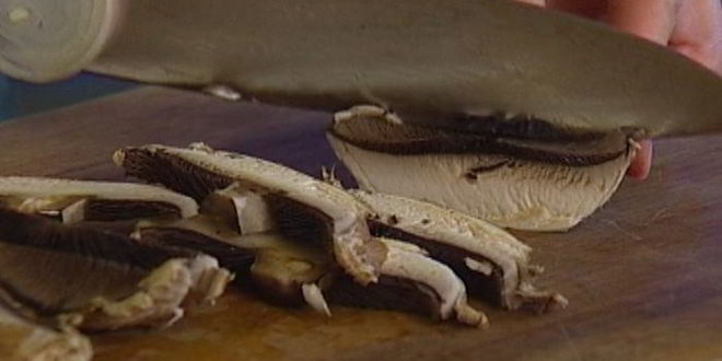 Рецепт теплого салата с курицей и грибами