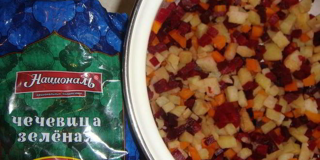 Рецепт винегрета с чечевицей