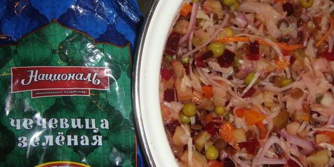 Рецепт винегрета с чечевицей