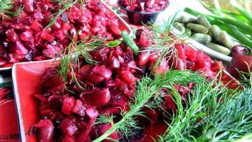 Рецепт Винегрета с фасолью и жареным луком