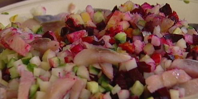 Рецепт винегрета с фасолью