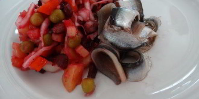 Рецепт винегрета с килькой