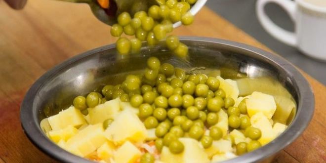 Рецепт винегрета с квашеной капустой и горошком