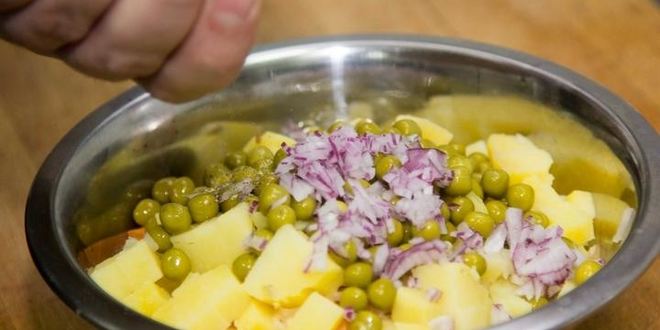 Рецепт винегрета с квашеной капустой и горошком