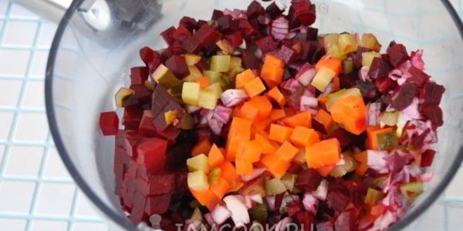 Рецепт винегрета с квашеной капустой