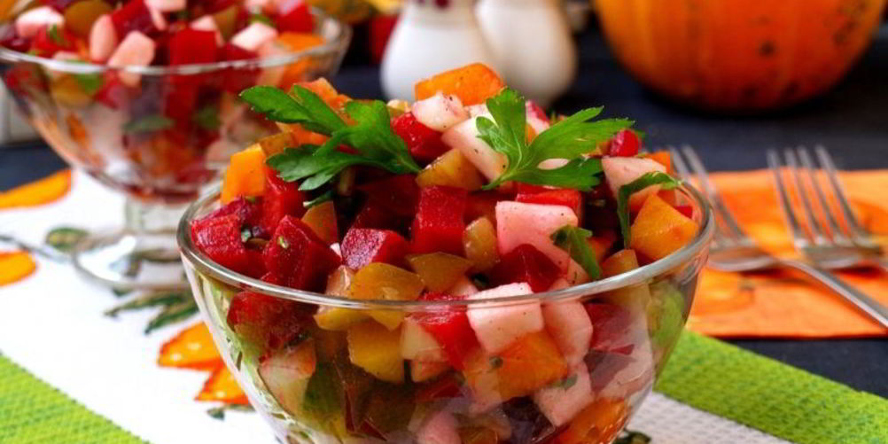 Как приготовить винегрет с маринованной тыквой