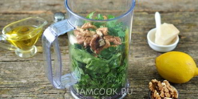 Рецепт соуса песто из первой зелени