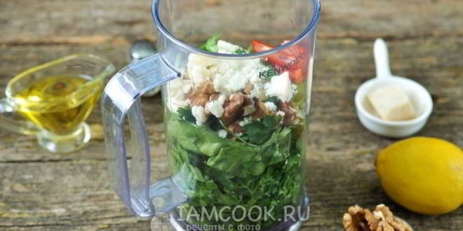 Рецепт соуса песто из первой зелени