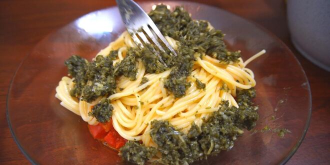 Рецепт спагетти с соусом песто аппетитно и быстро