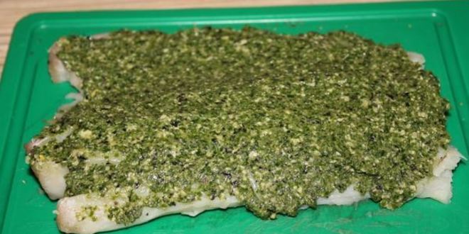 Рецепт трески под соусом песто