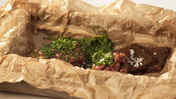 Рецепт Тартара из говядины с зеленой пастой