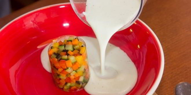 Рецепт тартара из овощей в соусе из йогурта