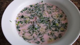 Рецепт Борща холодник из свеклы на кефире