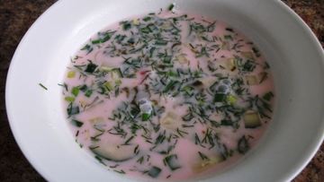 Рецепт Борща холодник из свеклы на кефире