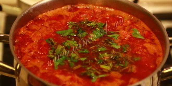 Рецепт борща на курином бульоне