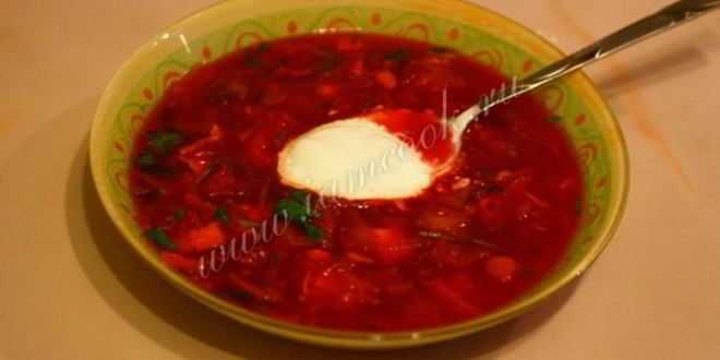 Рецепт борща на курином бульоне