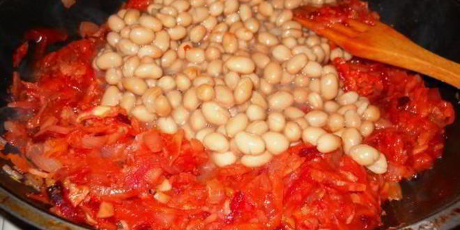 Рецепт борща постного с килькой и грушами