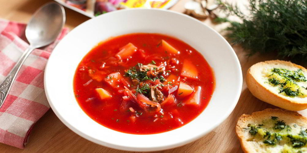 Как приготовить борщ с белыми грибами