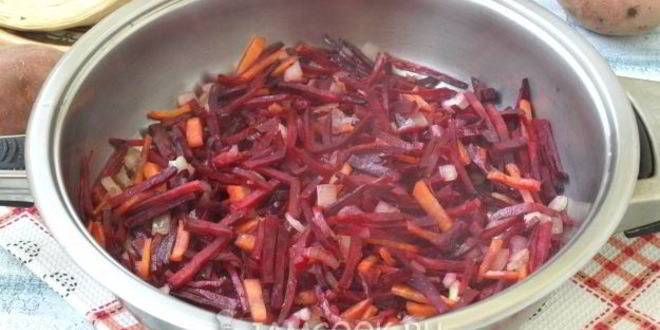 Рецепт борща с фасолью и черносливом