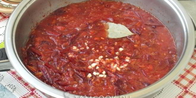 Рецепт борща с фасолью и черносливом