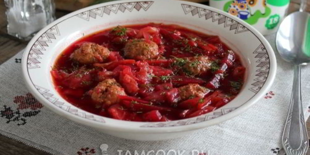 Как приготовить борщ с фрикадельками в мультиварке