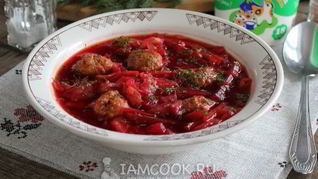 Рецепт Борща с фрикадельками в мультиварке