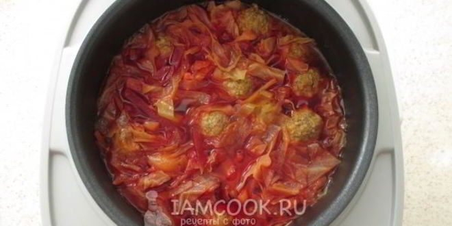 Рецепт борща с фрикадельками в мультиварке
