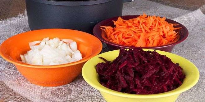 Рецепт борща с красной консервированной фасолью и с мясом