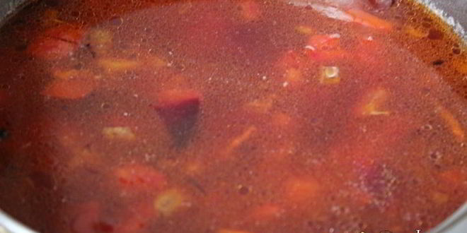 Рецепт борща со сметаной на курином бульоне