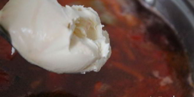 Рецепт борща со сметаной на курином бульоне