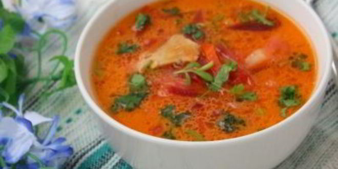 Рецепт борща со сметаной на курином бульоне